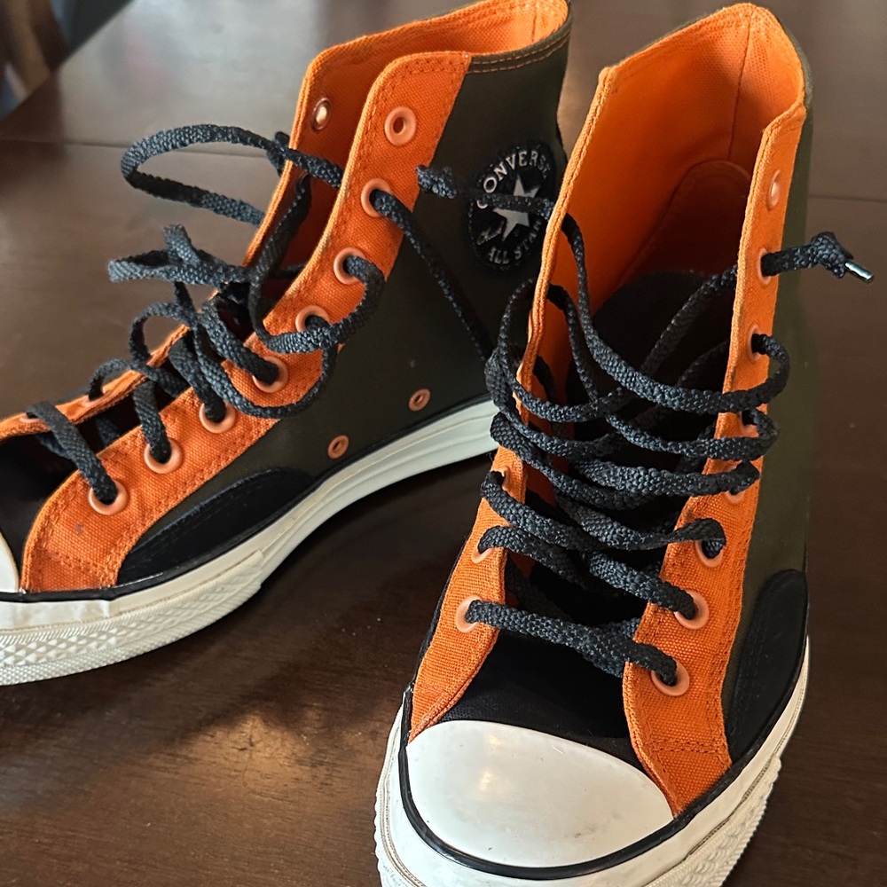 Converse High-Tops in Orange and Black